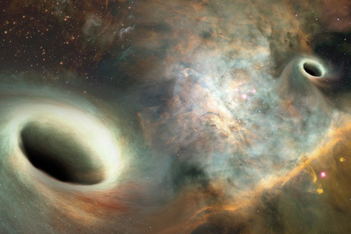 کشف چرخش دو سیاهچاله ابر پرجرم به دور هم