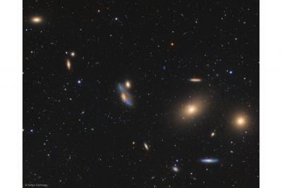 زنجیره‌ای از کهکشان‌ها در خوشه‌ کهکشانی سنبله