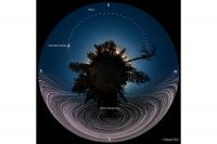 ترکیب پاناروما خورشید گرفتگی با رد ستارگان