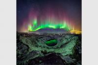 شفق قطبی رنگارنگ برفراز ایسلند